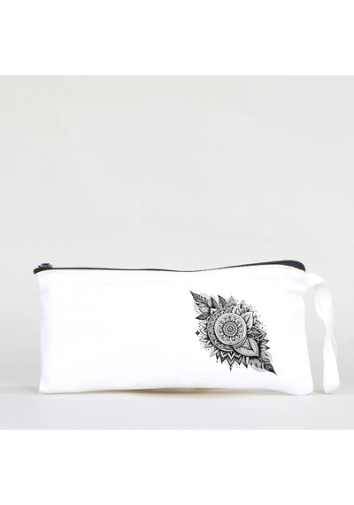 Tattoo Bez Kalemlik Çanta 21x10 Cm Beyaz - No.04 Beyaz - Siyah