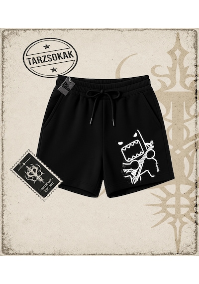 Tarzsokak Gotik & Grunge Streetwear Domo Kun Guitarist Y2k Unisex Şort Siyah Tarzsokak Gotik & Grunge Streetwear Domo Kun Guitarist Y2k Unisex Şort Siyah