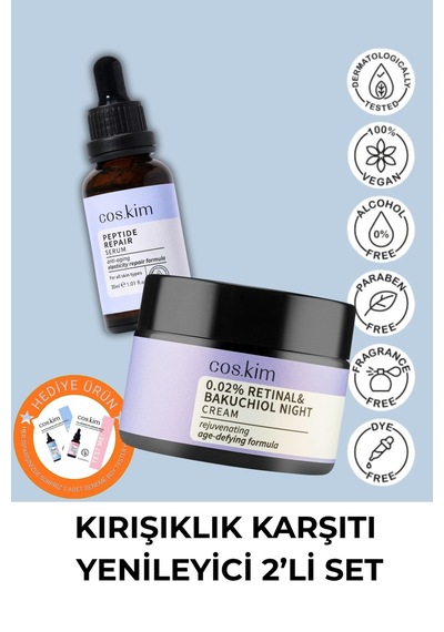 Kırışıklık Karşıtı Yenileyici 2 Li Set İnce Çizgi Azaltıcı, Cilt Yenileyici, Anti-aging Bakım