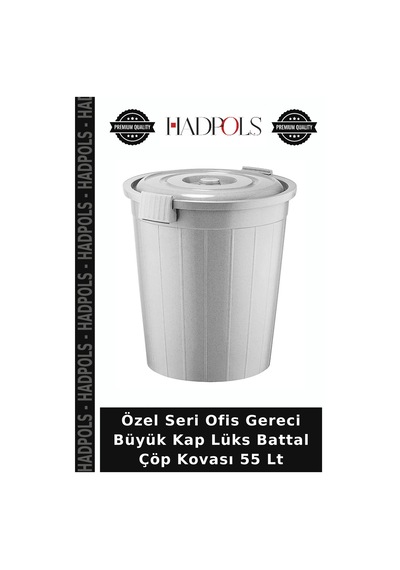 Özel Seri Ofis Gereci Büyük Kap Lüks Battal Çöp Kovası 55 Lt