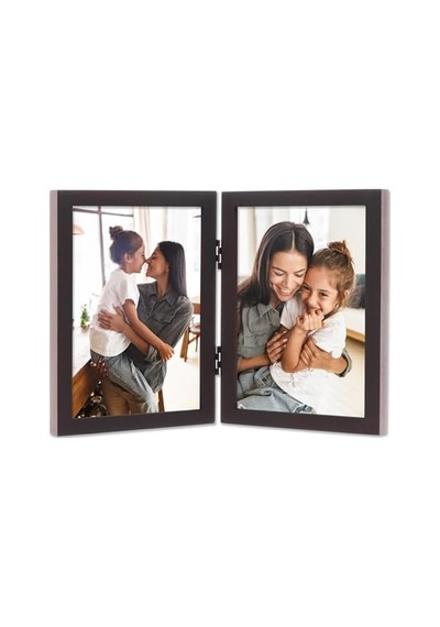 Frames 755957d Espresso Ahşap Menteşeli Çift Resim Çerçevesi, 13,8 X 17,7 Cm, Koyu Ceviz