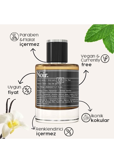 Noir E8 Erkek Parfüm EDP  50 ML