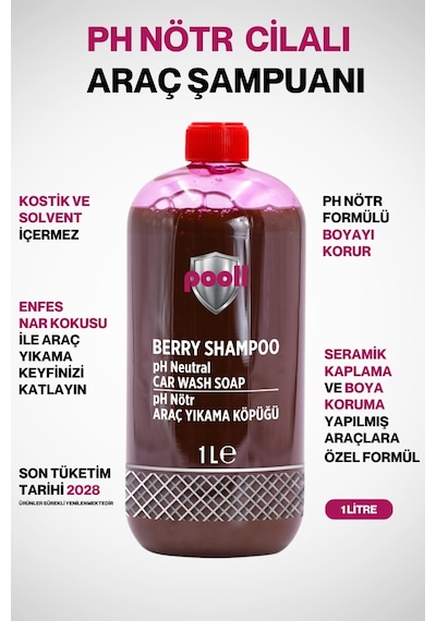 Cilalı Oto Şampuanı Ph Nötr Araba Şampuanı 1 Litre Konsantre 1/128 Oran Oto Yıkama Şampuan