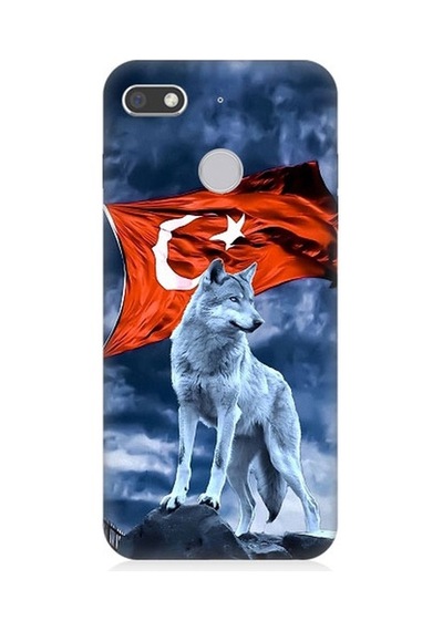 General Mobile Gm 8 Go Uyumlu Kurt Göktürk Ve Bayrak Desenli Silikon Kılıf