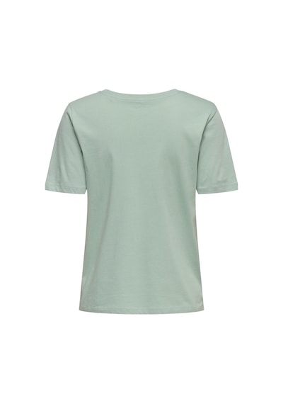 Only Kadın Bisiklet Yaka Grafik Baskılı Tişört - Happy Yeşil