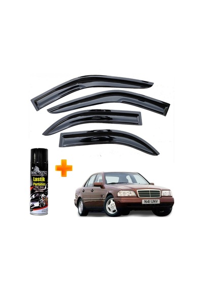Mercedes C Mügen Cam Rüzgarlığı 1993-1999 Arası 4 Lü Takım +500ml Lastik Parlatıcı