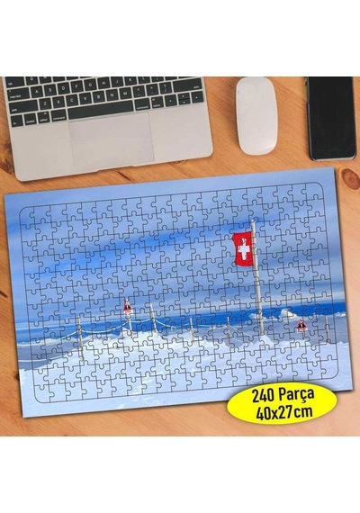 İsviçre Karlı Doğa Manzarası 240 Parça Puzzle Yapboz-56185074