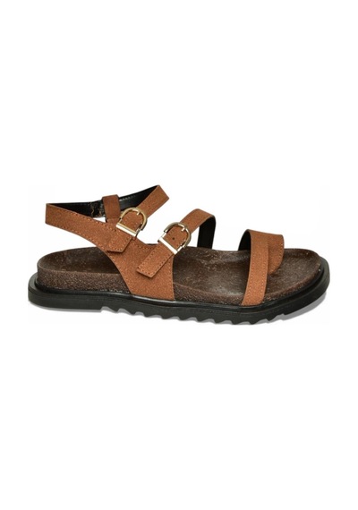 Fox Shoes Y250504002 Taba Süet Kadın Sandalet Taba
