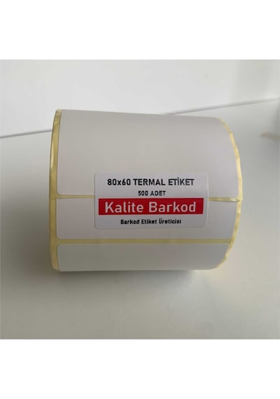 Kalite Barkod 80X60 MM Termal Etiket 10 Rulo