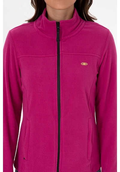 U.S. Polo Assn. Kadın Fuşya Fermuarlı Dik Yaka Polar Sweatshirt 50316729-VR023