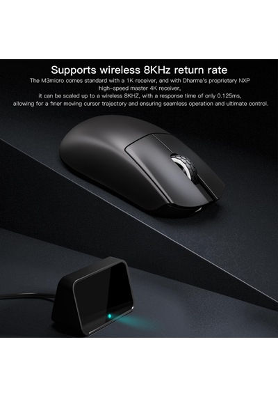 M3micro Kablosuz Oyun Faresi, Üç Modlu 2.4g/usb-c/bluetooth Fare 26000dpı Kadar, Paw3395 Optik Standart