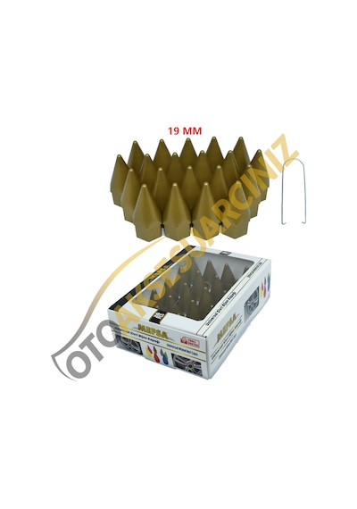 A Kalite Mefsa Bijon Kapağı Sivri 19 Mm Altın Sarı 20 Li Set
