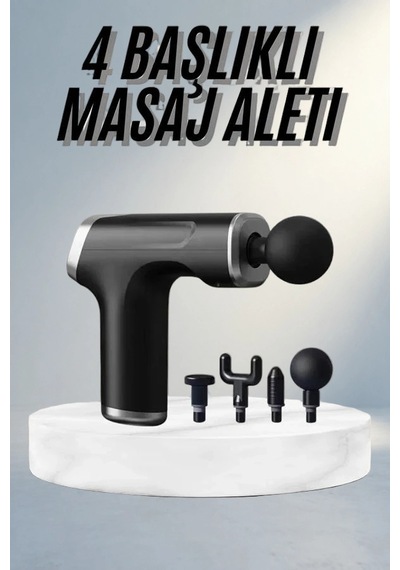 Hızlı Şarjlı Masaj Tabancası 24v 4 Başlık İle Taşınabilir - 4995 Acı Kahverengi