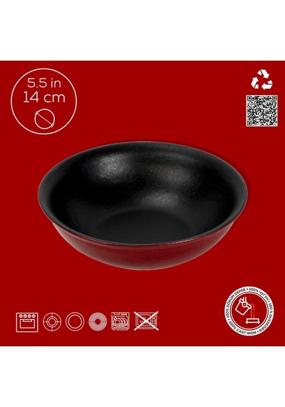 Lava Döküm Yuvarlak Çorba Kasesi Çap Ø 14cm. Bordo