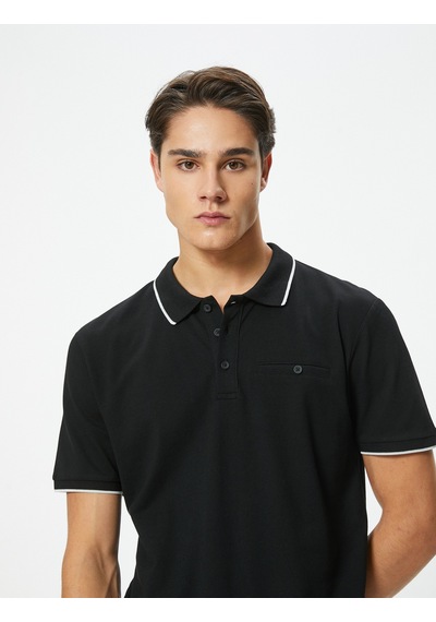 Koton Polo Yaka Tişört Slim Fit Düğmeli Kısa Kollu Biyeli Siyah 4sam10162mk Siyah Koton Polo Yaka Tişört Slim Fit Düğmeli Kısa Kollu Biyeli Siyah 4sam10162mk Siyah