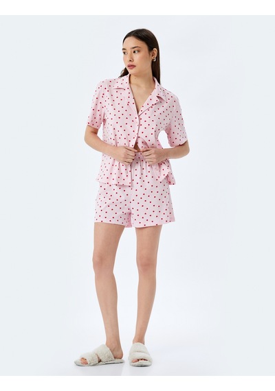 Koton Pamuklu Gömlek Yaka Kalpli Şortlu Pijama Takımı Pembe Desenli 5slk40050mk Pembe Desenli Pembe Koton Pamuklu Gömlek Yaka Kalpli Şortlu Pijama Takımı Pembe Desenli 5slk40050mk Pembe Desenli Pembe