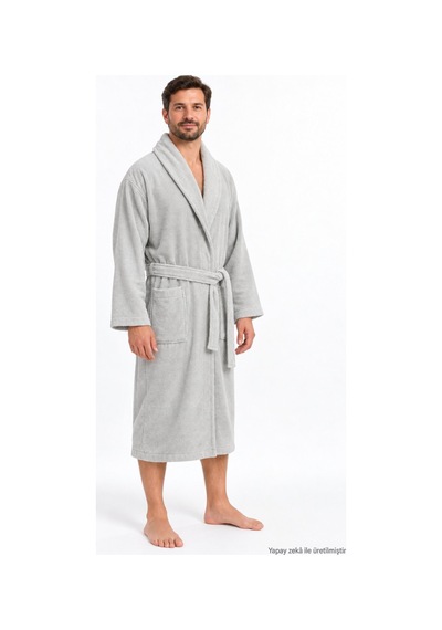 Özdilek Kadın/erkek Unisex Pamuklu Bornoz Xl - Açık Gri