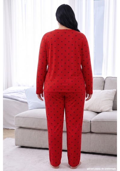 Siyah İnci Kırmızı Desenli Termal Kumaşlı Ultra Soft Yumuşak Büyük Beden Battal Boy Örme Pijama Takımı 26226727 Siyah İnci Kırmızı Desenli Termal Kumaşlı Ultra Soft Yumuşak Büyük Beden Battal Boy Örme Pijama Takımı 26226727