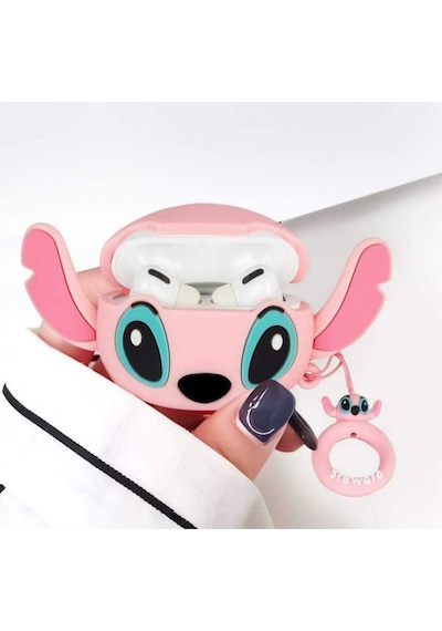 Apple Uyumlu iPhone 1/2. Nesil  Koruyucu Bluetooth Kulaklık Kılıfı Lilo Figürlü Lilo Airpods 1/2. Nesil