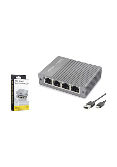 Hadron Hdx1414 Gigabit Ethernet Switch 5 Port Type C Güç Girişli Gri