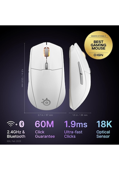 Steelseries Rival 3 Wireless Gen 2 Oyuncu Faresi 2.4ghz Ve Blue 23469348