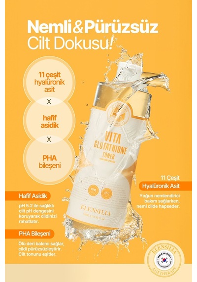 Elensılıa Glutatyon İçeren Aydınlatıcı ve Nemlendirici Tonik Elensilia Glutathione Toner 500ml büyük boy