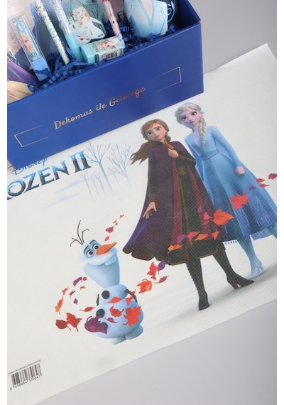 Dekomus Lisanslı İle Gıft Box Özel Kutulu "elsa'nın Mucizesi Kırtasiye Seti" Çıtçıt Dosya,pipetli Bardak,silgi,not Defteri Altın