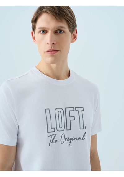 Loft Regular Fit Beyaz Erkek T-shirt Lf2038646 Beyaz