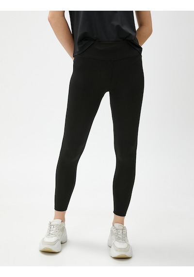 Koton Basic Sporcu Tayt Yüksek Bel Siyah 3sak40023nk 3SAK40023NK999 Siyah