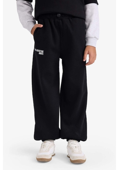 Defacto Erkek Çocuk Oversize Geniş Kalıp Beli Lastikli Baskılı Eşofman Altı G5635a825cwbk81 Siyah-bk81