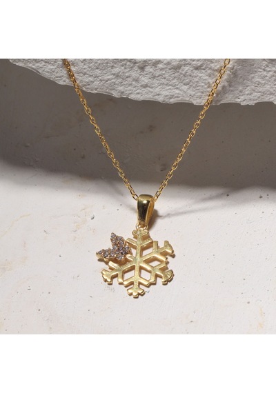 Kar Tanesi Kolye 718955 Gold Gümüş