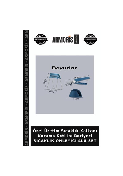 Özel Üretim Sıcaklık Kalkanı Koruma Seti Isı Bariyeri Sıcaklık Önleyici 4lü Set