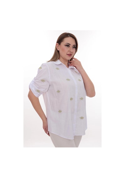 Lady Majestic Büyük Beden Kadın Gömlek Pamuk Arı Nakış Detaylı Rahat Kesim Şık Günlük Gömlek Beyaz 58 Lady Majestic Büyük Beden Kadın Gömlek Pamuk Arı Nakış Detaylı Rahat Kesim Şık Günlük Gömlek Beyaz 58