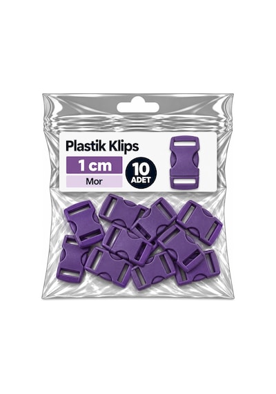 Paracord Aksesuar Paracord Bileklik Plastik Klips 1 Cm -mor 10 Adet