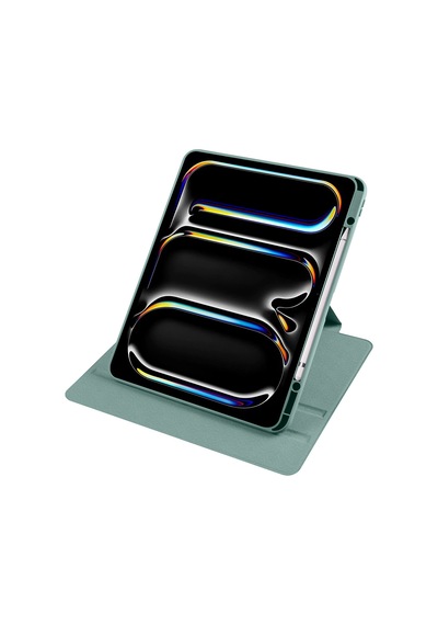 Apple Uyumlu iPad, Pro 13inç M4 2024 Kılıf Termik Kalem Bölmeli Dönebilen Standlı Kılıf A2925 A2926 A3007