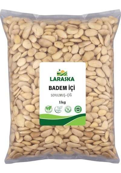 Badem İçi Soyulmuş Çiğ 1kg- Blanched Almonds Raw 1 KG