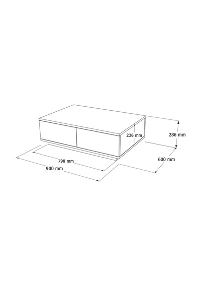 Aven Orta Sehpa 60x90cm 2 Kapaklı Çam-antrasit Ave14-aa Antrasit