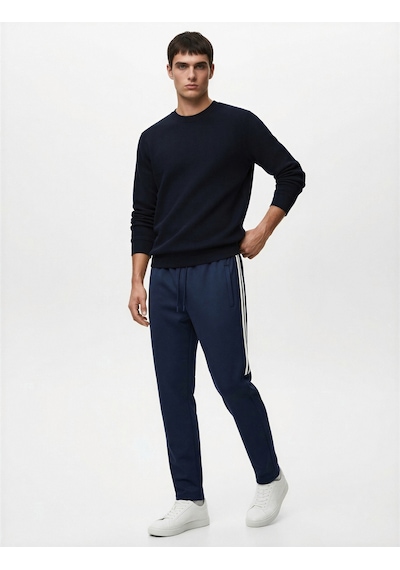 Koton Beli Bağcıklı Cepli Biyeli Spor Jogger Eşofman Altı Lacivert 6wam40118nk