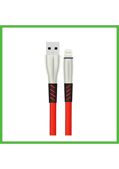 Vaveni Konfulon S89 Metal Uçlu Lightning Kablo İphone Uyumlu 1m 2.4a - Kırmızı Arz