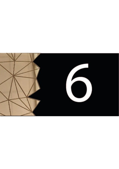 Dekoratif Aynalı Modern Kapı Numarası - Gold (459385022)
