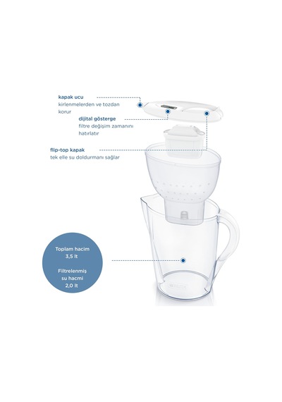 Marella Xl 3x Maxtra Pro Pure Performance Filtreli Su Arıtma Sürahisi - Beyaz 3,5l