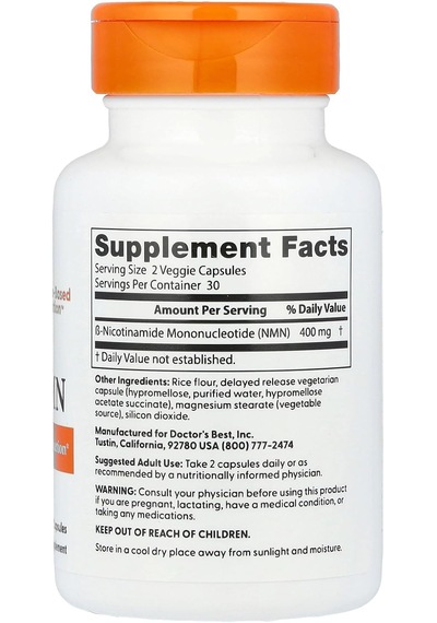 Doctor's Best Nmn Nicotinamide Mononucleotide Nad+ 400 Mg 60 Caps Aromasız