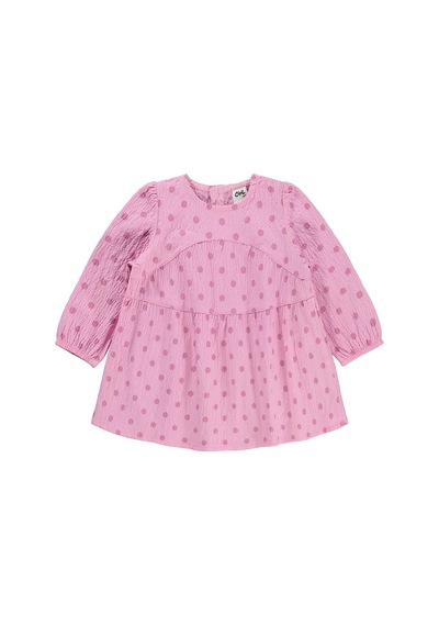 Civil Baby Kız Bebek Puan Baskılı 6-18 Ay Elbise - Pembe