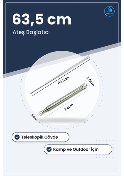 Teleskopik Ateş Başlatıcı Outdoor Üfleme Borusu Taşınabilir Kamp