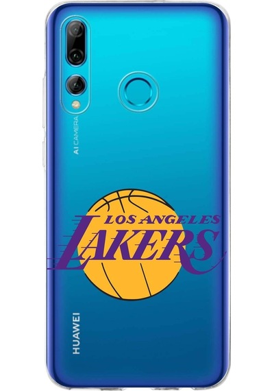 Huawei P Smart Plus 2019 Uyumlu Kapak La Lakers Tasarımlı Şeffaf Silikon Kılıf Şeffaf