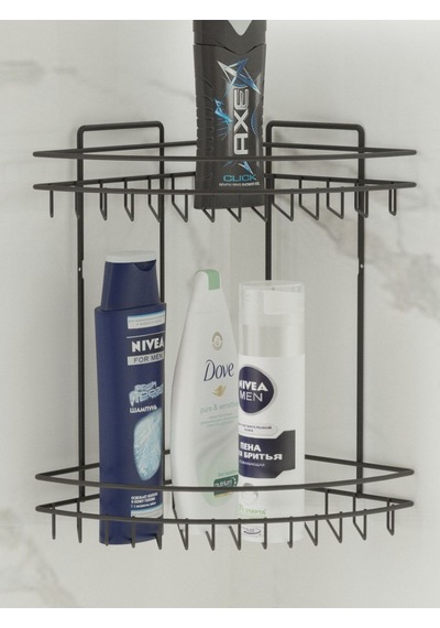 Suntel 2 Katlı Banyo Rafı Banyo Düzenleyici Banyo Organizer Siyah