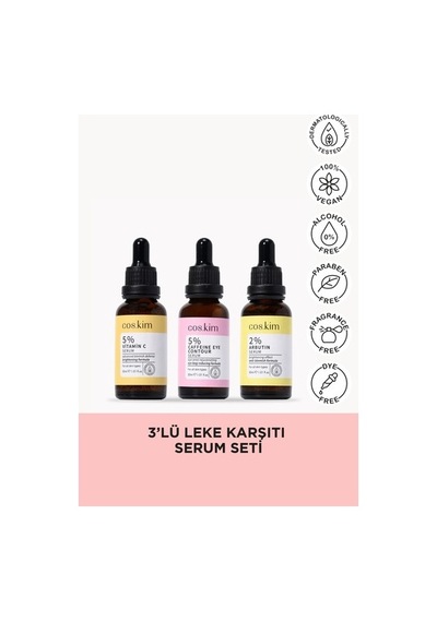 3 Lü Leke Karşıtı Aydınlatıcı Ve Göz Altı Bakımı Sağlayan Serum Seti