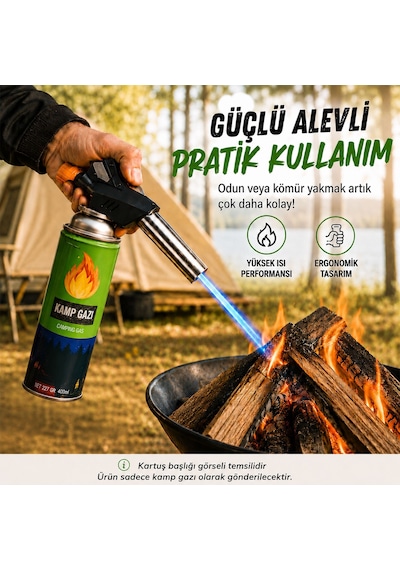 8 Adet Kamp Gazı Gaz Tüpü Portatif Ocak Kartuşu Tek Kullanımlık Pürmüz 400 Ml 227 Gr Yeşil