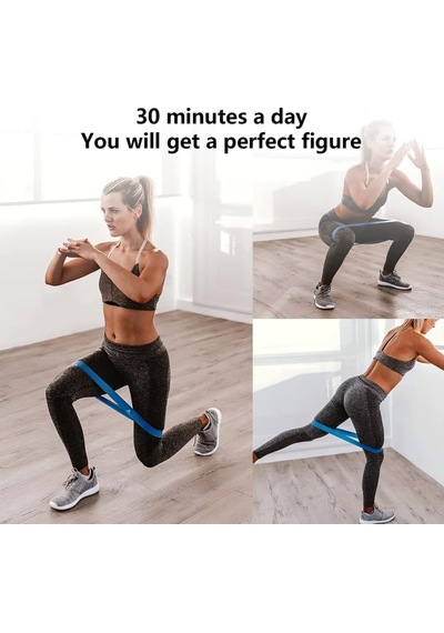 Premium 5 Adet Farklı Dirençte Pilates Squat Aerobik Bandı - Hafif,orta,sert Çalışma Lastiği-evde Spor Karın Çok Renkli