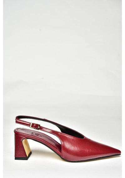 Fox Shoes U654080009 Bordo Kalın Topuklu Kadın Ayakkabı Bordo